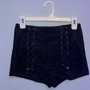 Black forever 21 velvet shorts